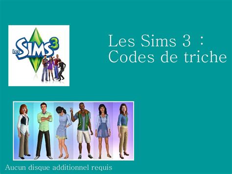 code triche les sims 3.